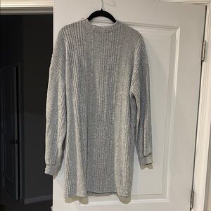 Gray sweater dress
